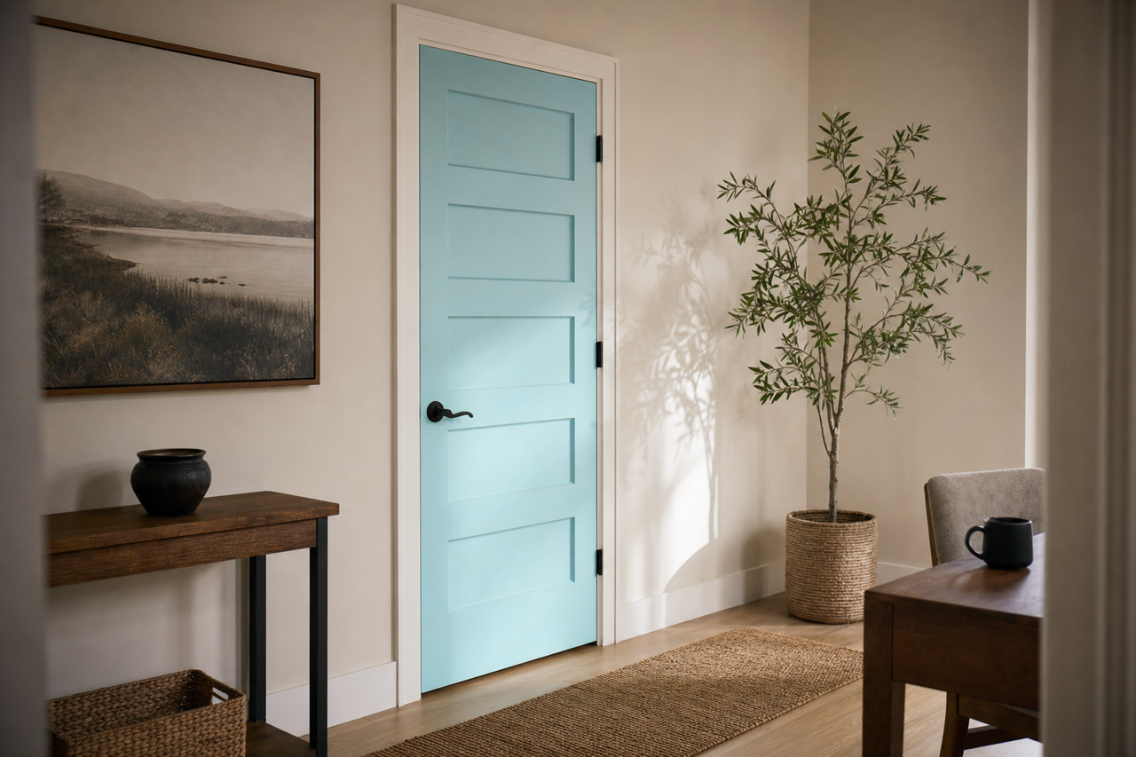 Serenity by Benjamin Moore on interior-doors