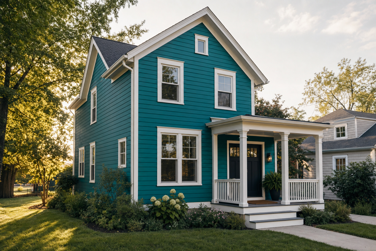 Jade by Benjamin Moore on exterior