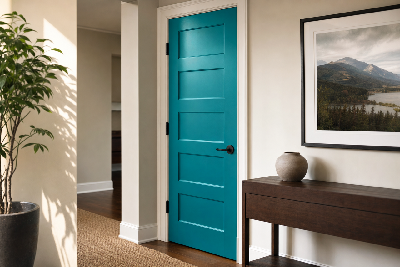 Surf by Benjamin Moore on interior-doors