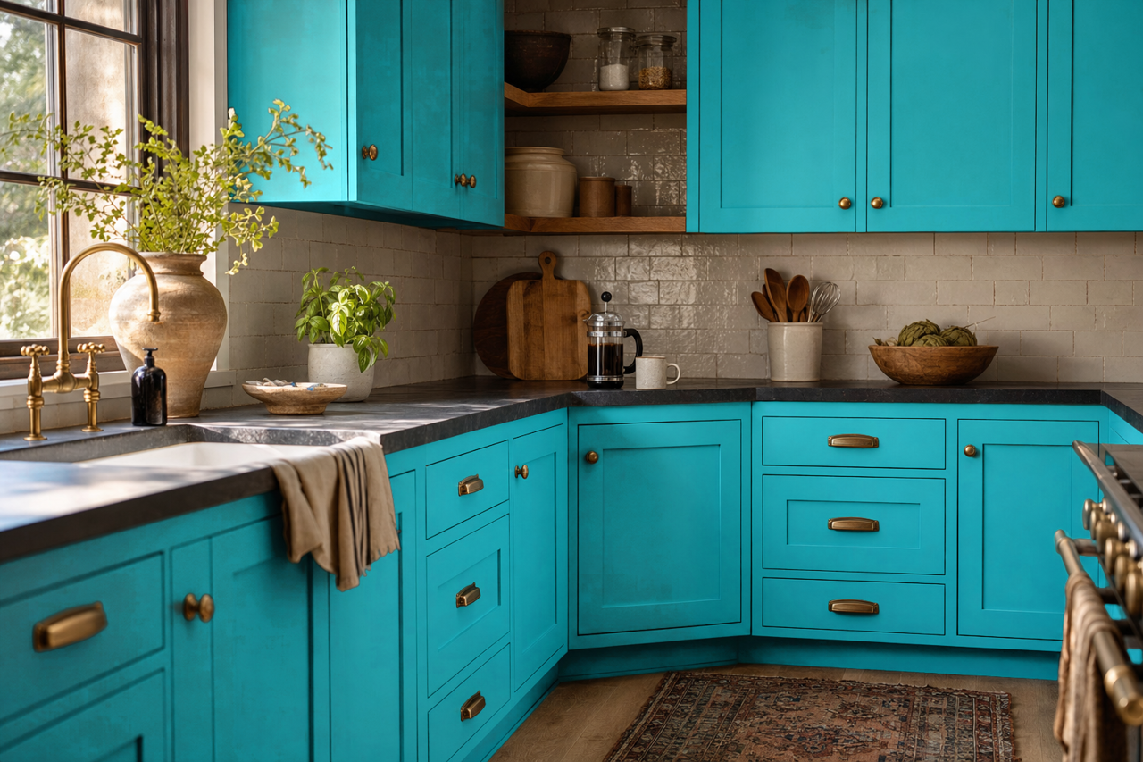 Cool by Benjamin Moore on cabinets