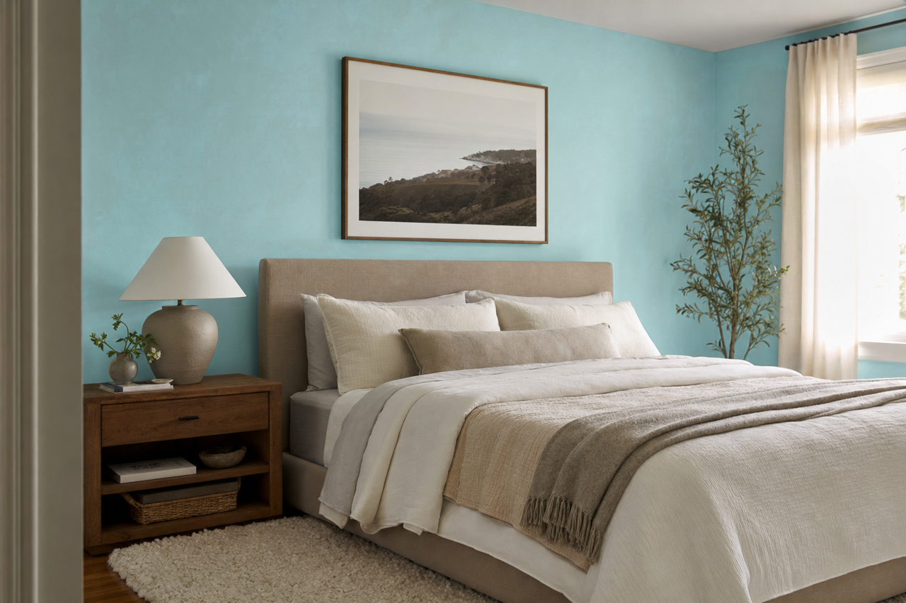 Blue by Benjamin Moore on interiors