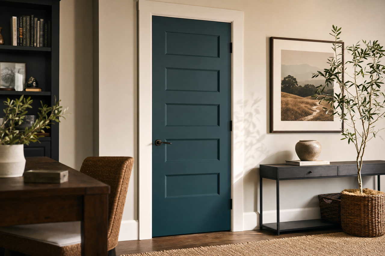 River by Benjamin Moore on interior-doors