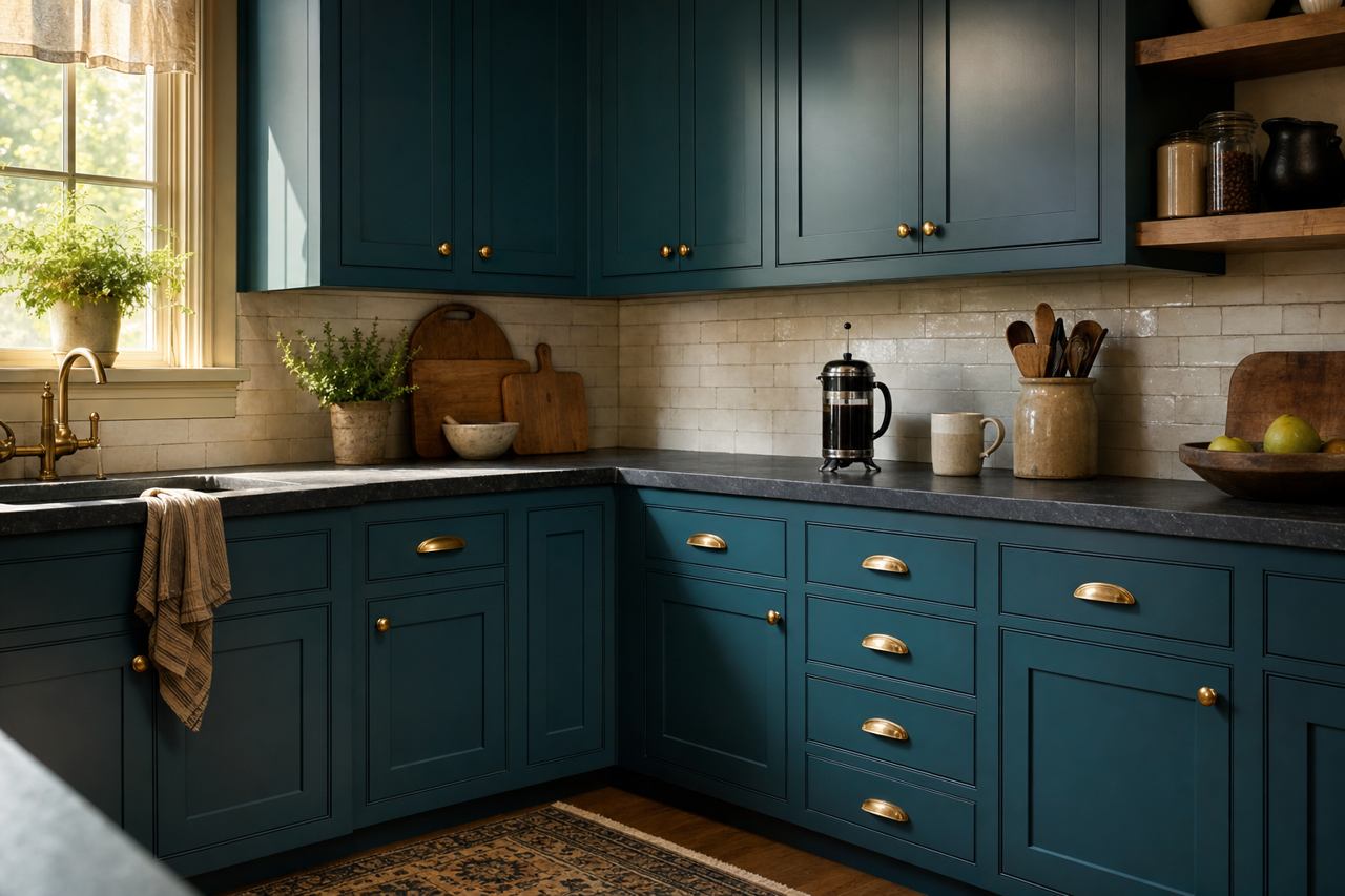 Galápagos by Benjamin Moore on cabinets