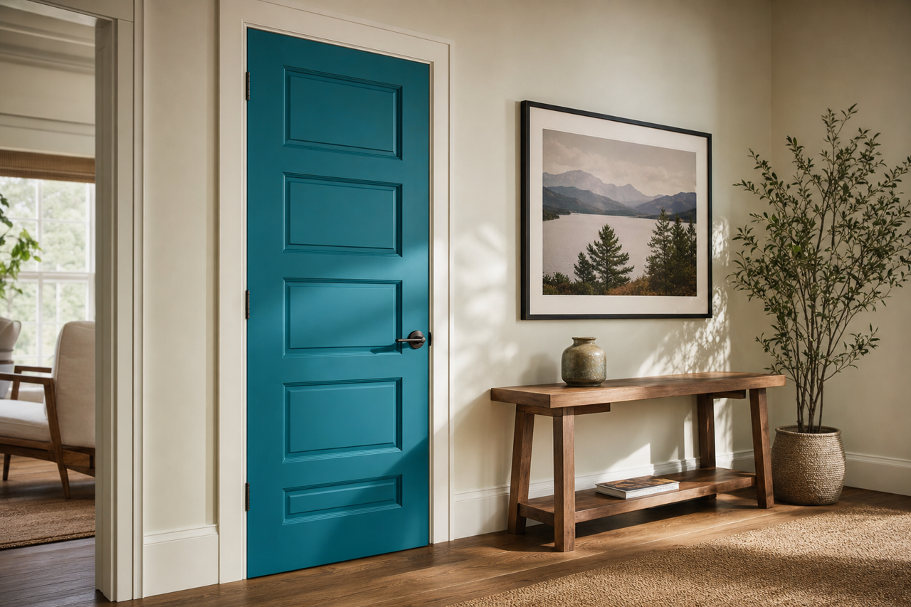 Naples by Benjamin Moore on interior-doors