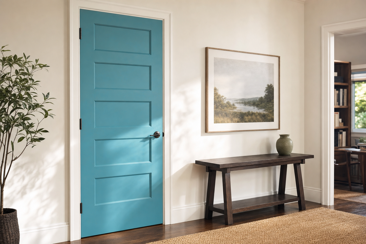 Ash by Benjamin Moore on interior-doors