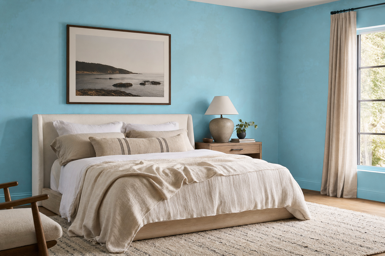 Turquoise by Benjamin Moore on interiors