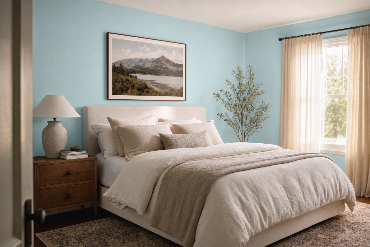 Blue by Benjamin Moore on interiors