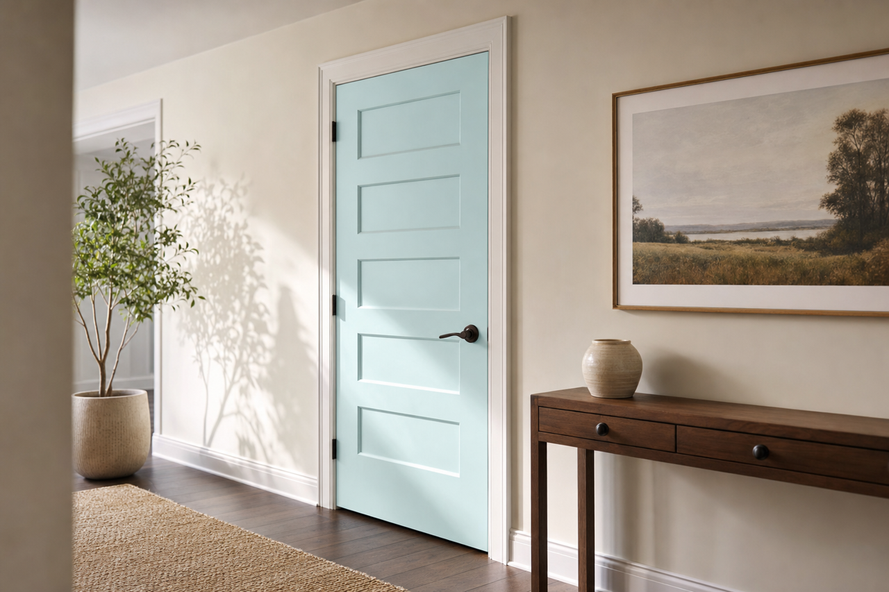 Icy by Benjamin Moore on interior-doors