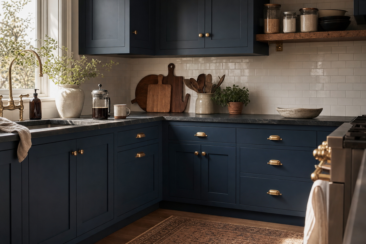 Twilight by Benjamin Moore on cabinets