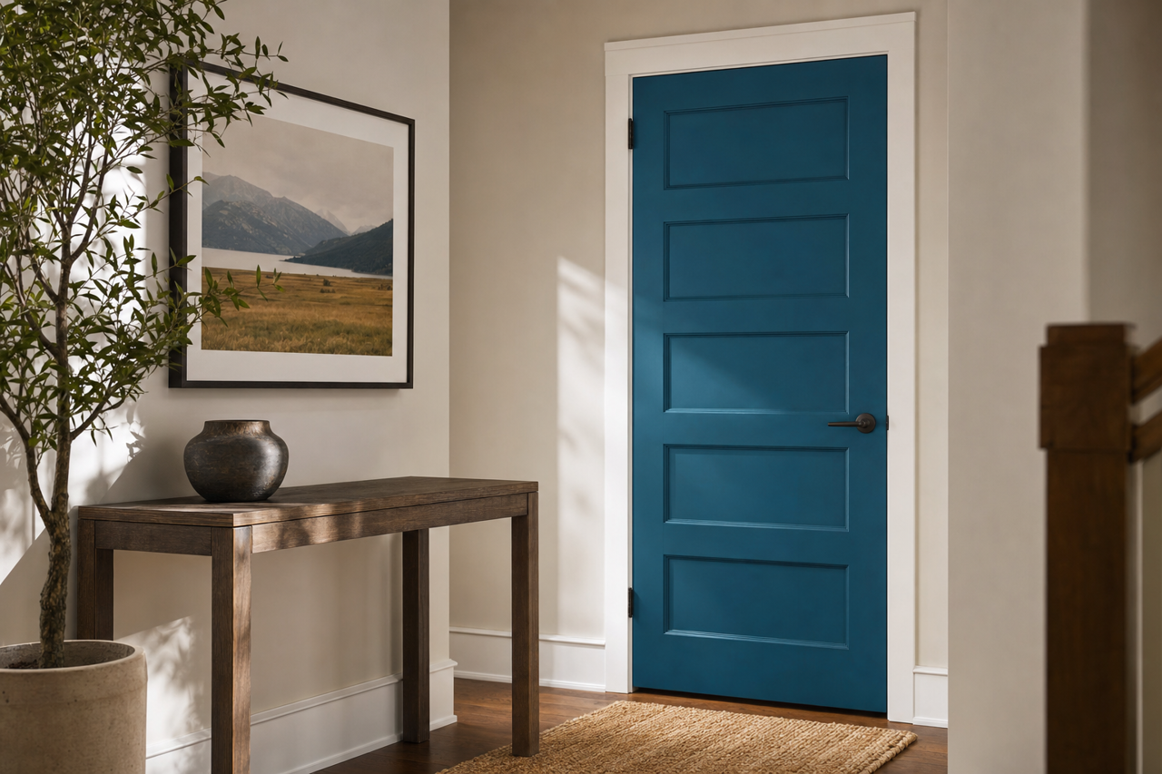 Slate by Benjamin Moore on interior-doors