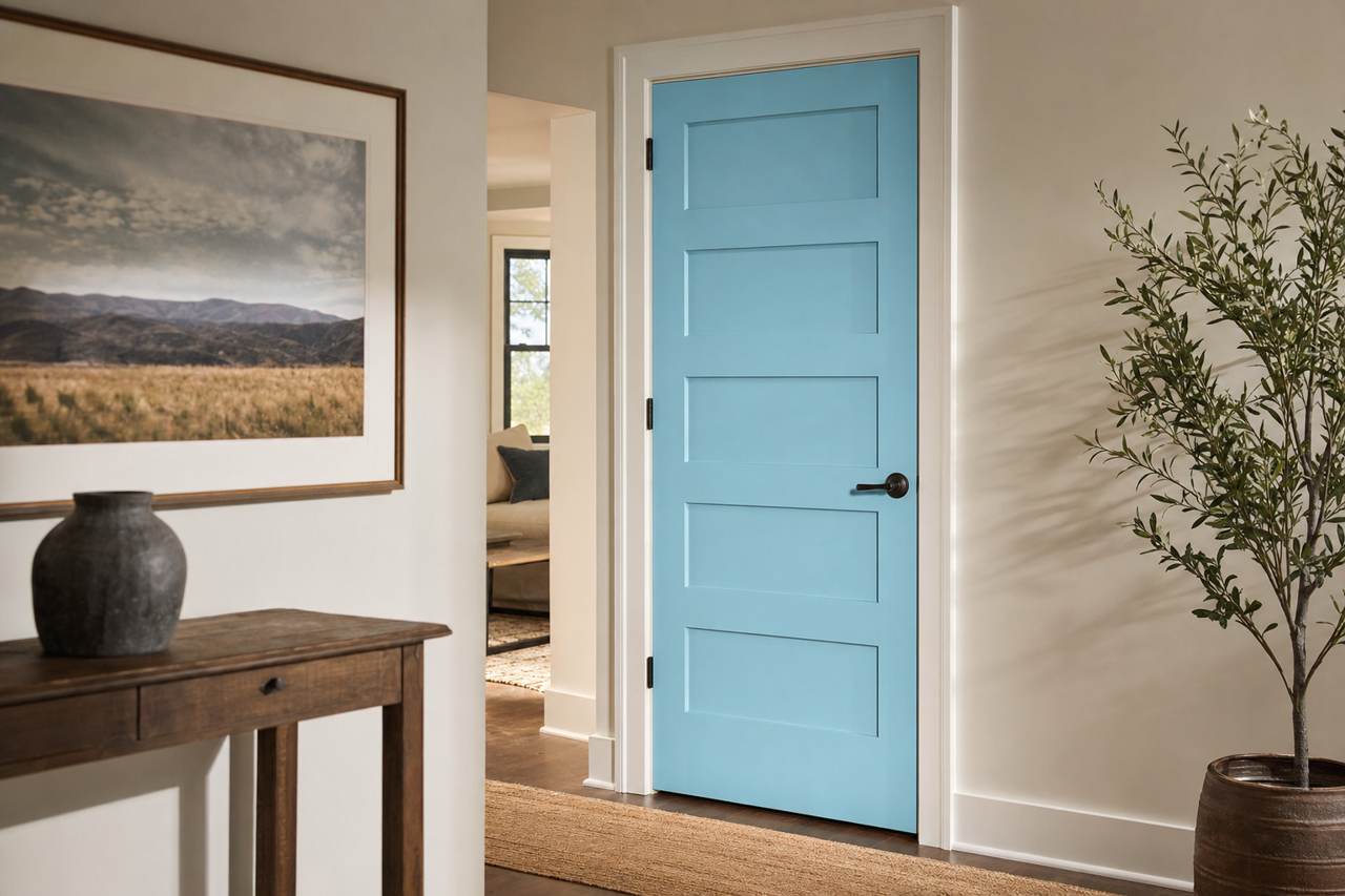 Aquarium by Benjamin Moore on interior-doors