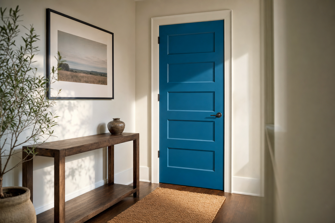 Caribbean by Benjamin Moore on interior-doors
