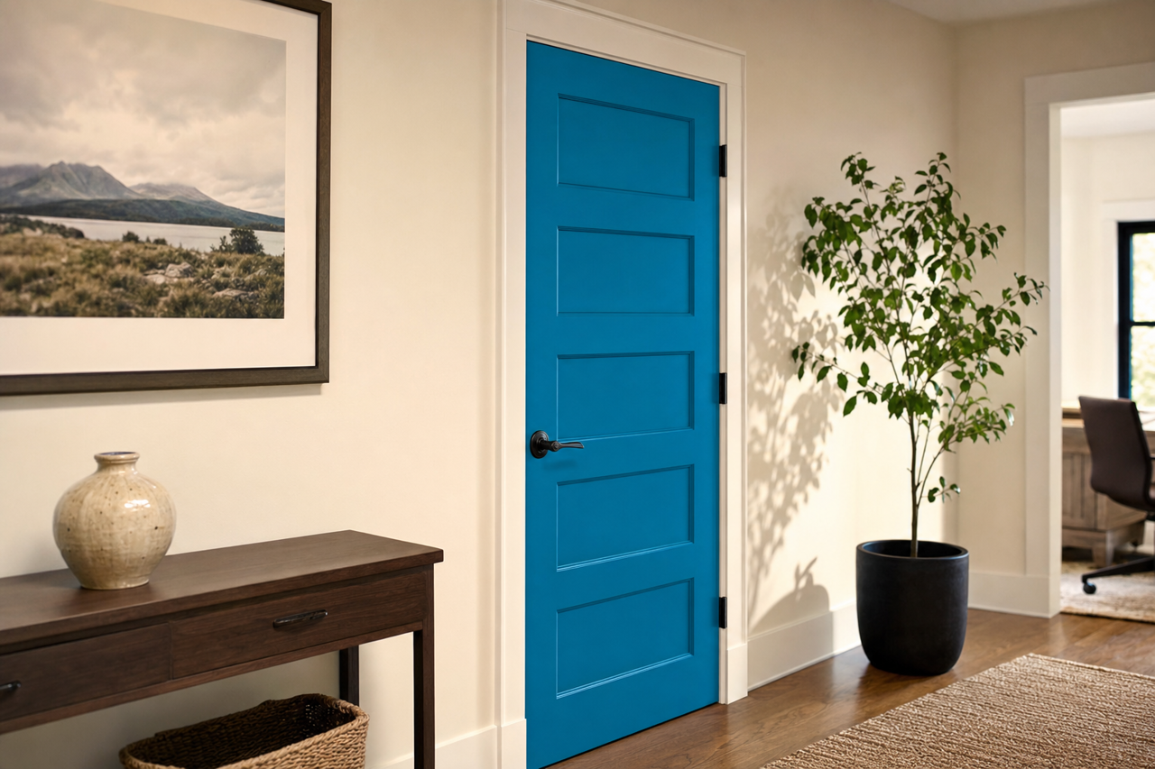 Laguna by Benjamin Moore on interior-doors