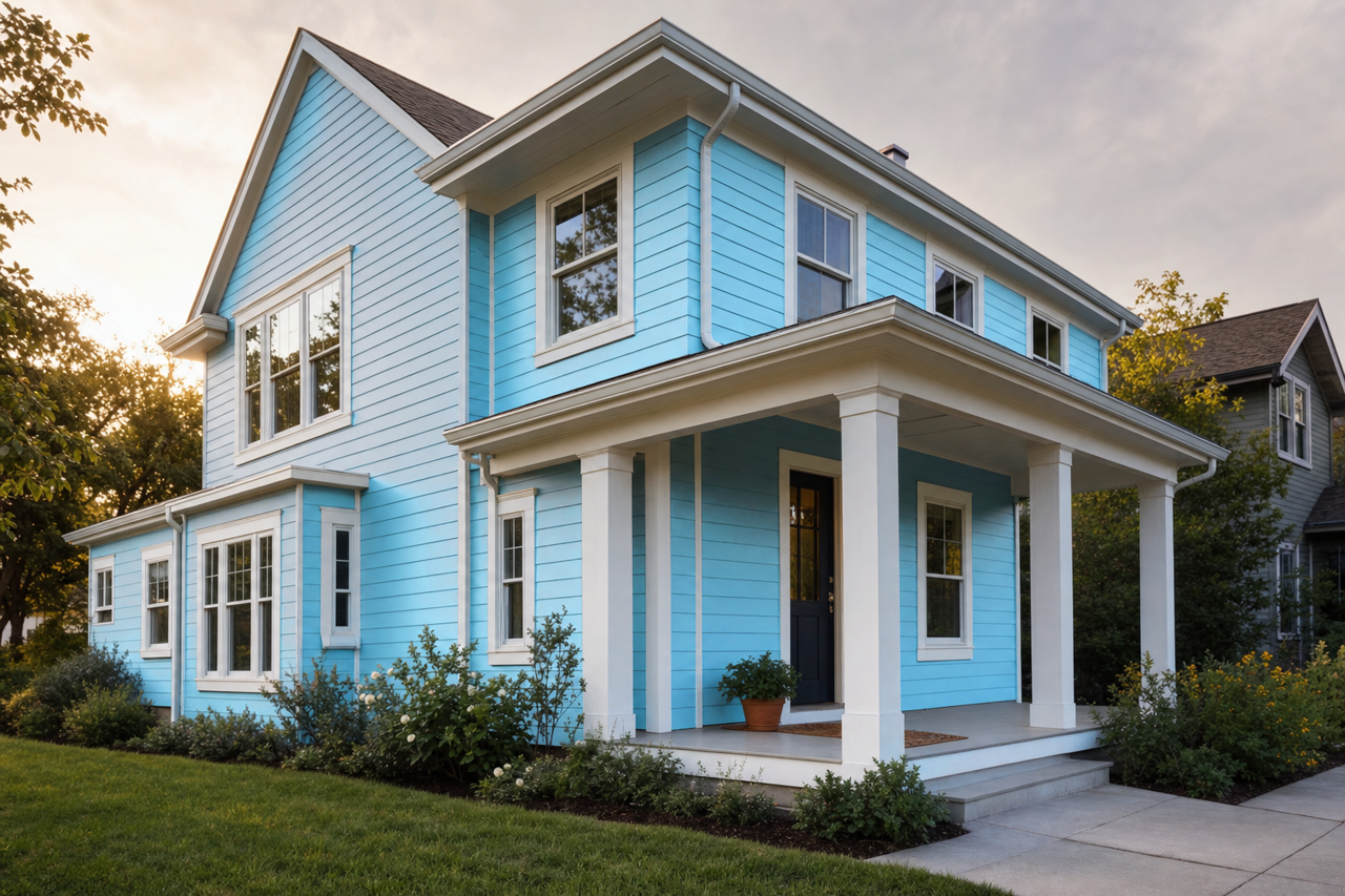 Pool by Benjamin Moore on exterior