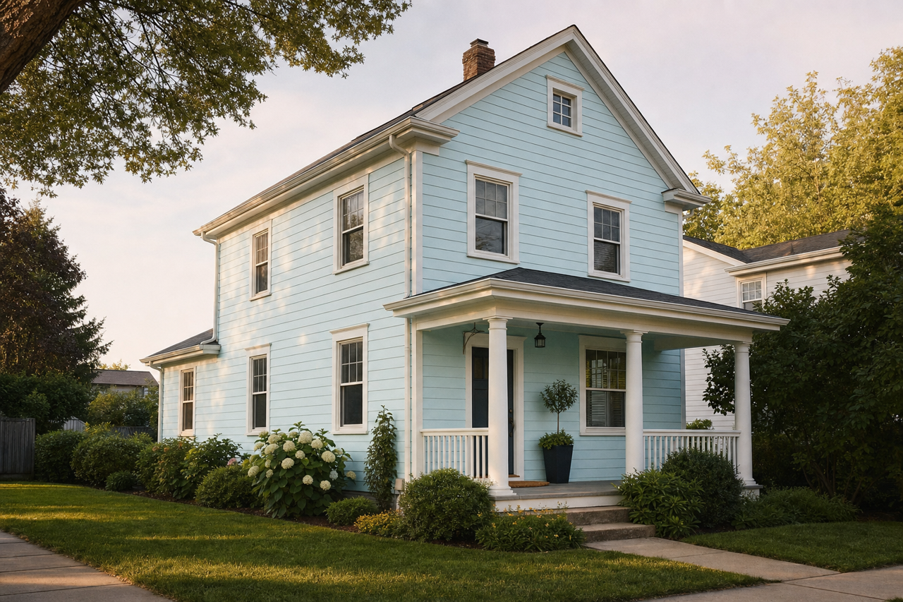 Fountain by Benjamin Moore on exterior