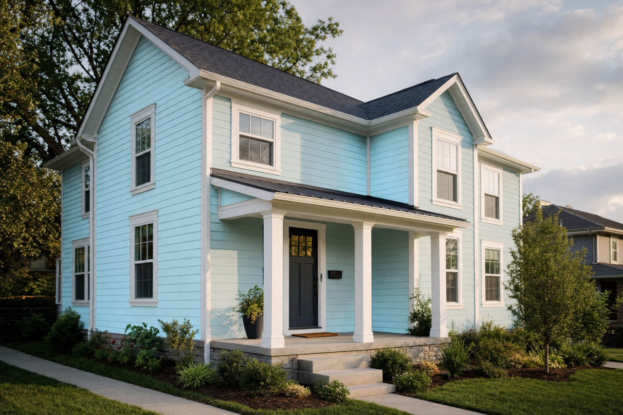 Turquoise by Benjamin Moore on exterior