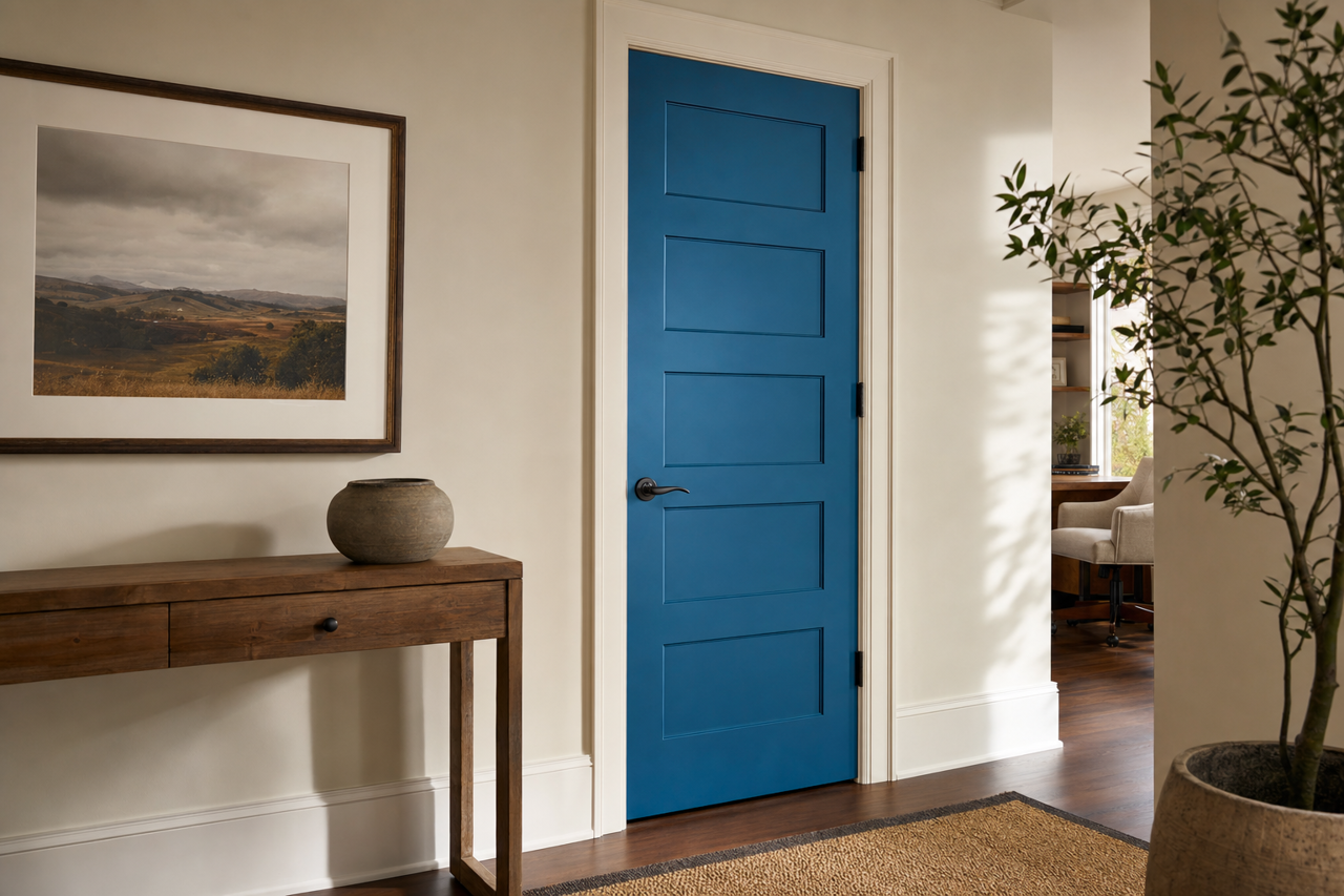 Bermuda by Benjamin Moore on interior-doors