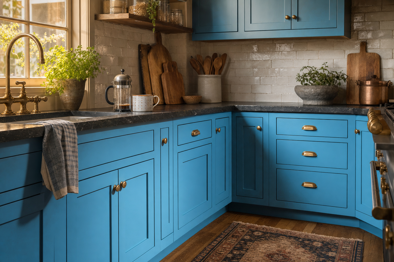 Electric by Benjamin Moore on cabinets