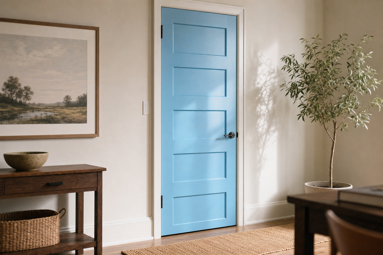 Tidal by Benjamin Moore on interior-doors