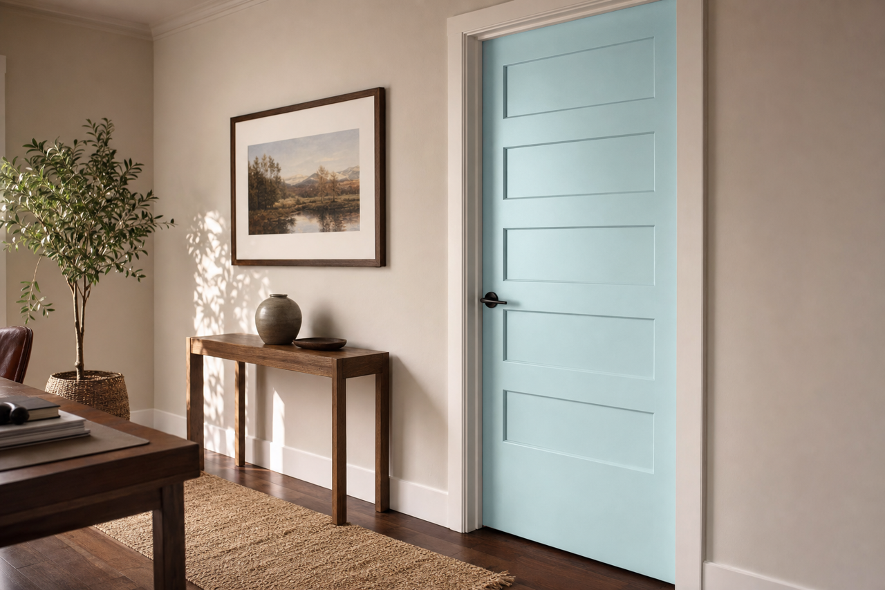 Caribbean by Benjamin Moore on interior-doors
