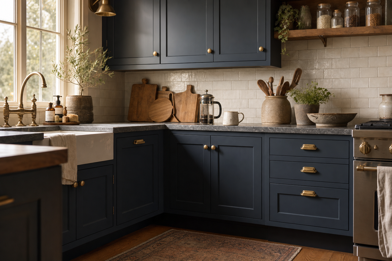 Polo by Benjamin Moore on cabinets