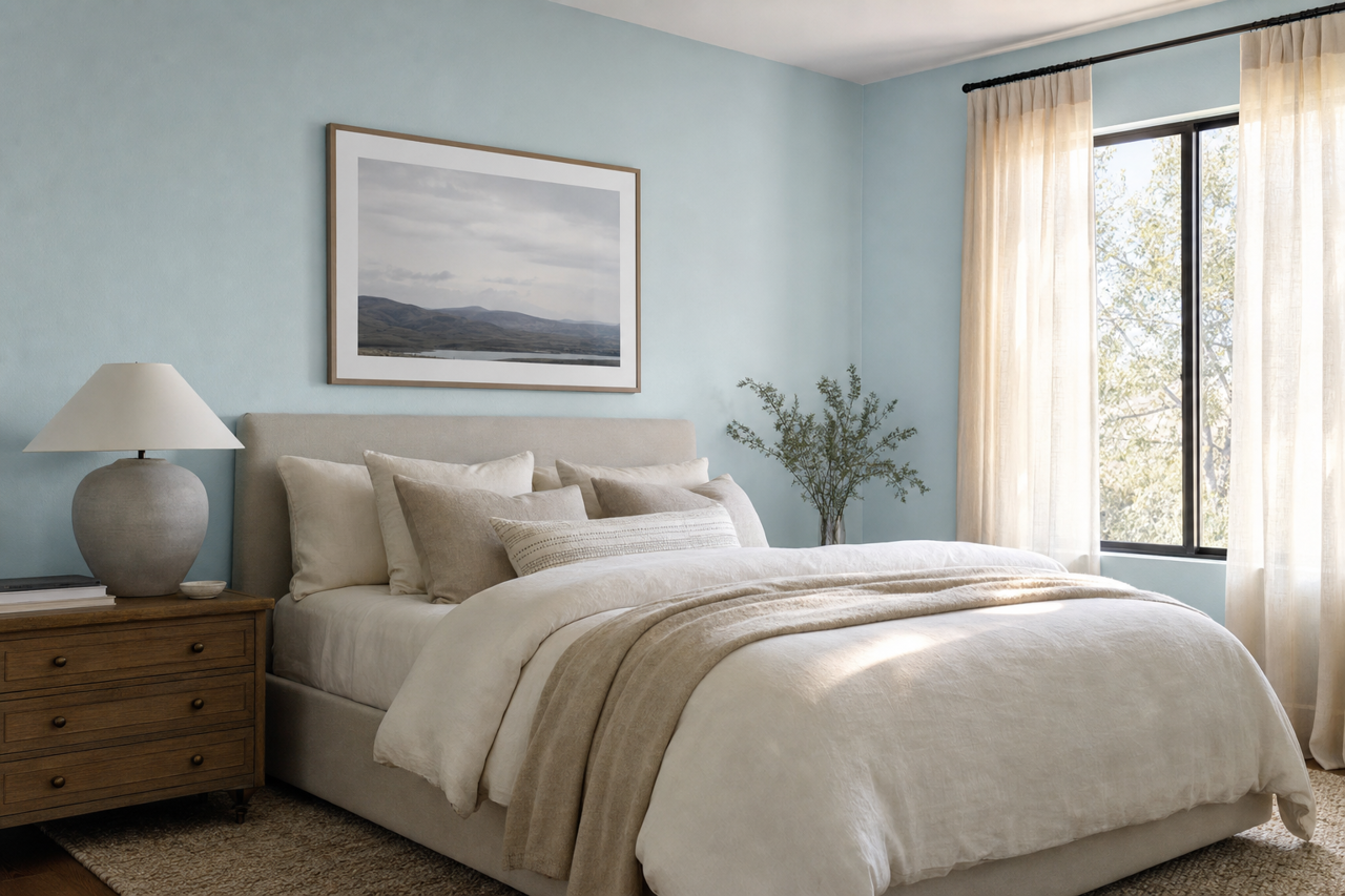 Blue by Benjamin Moore on interiors