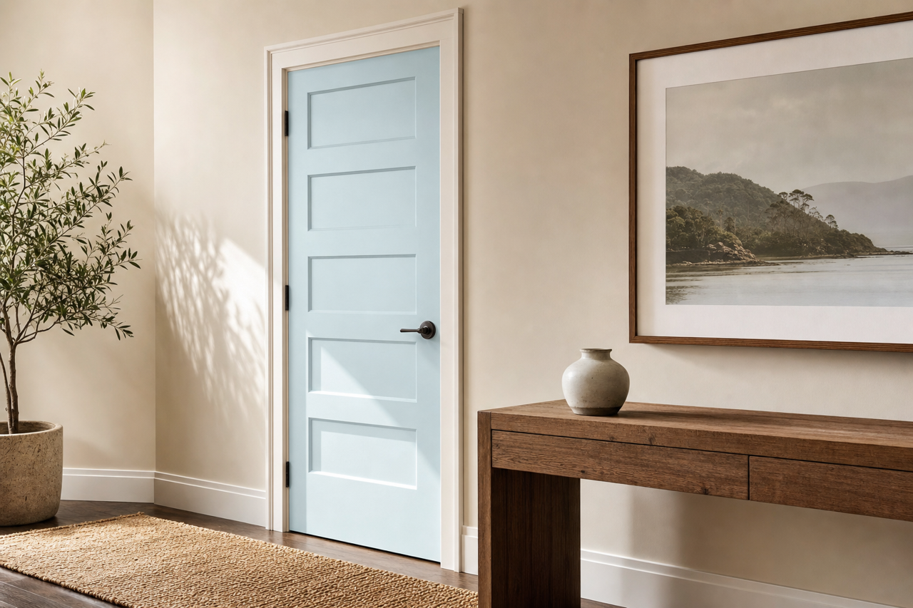 Harbor by Benjamin Moore on interior-doors