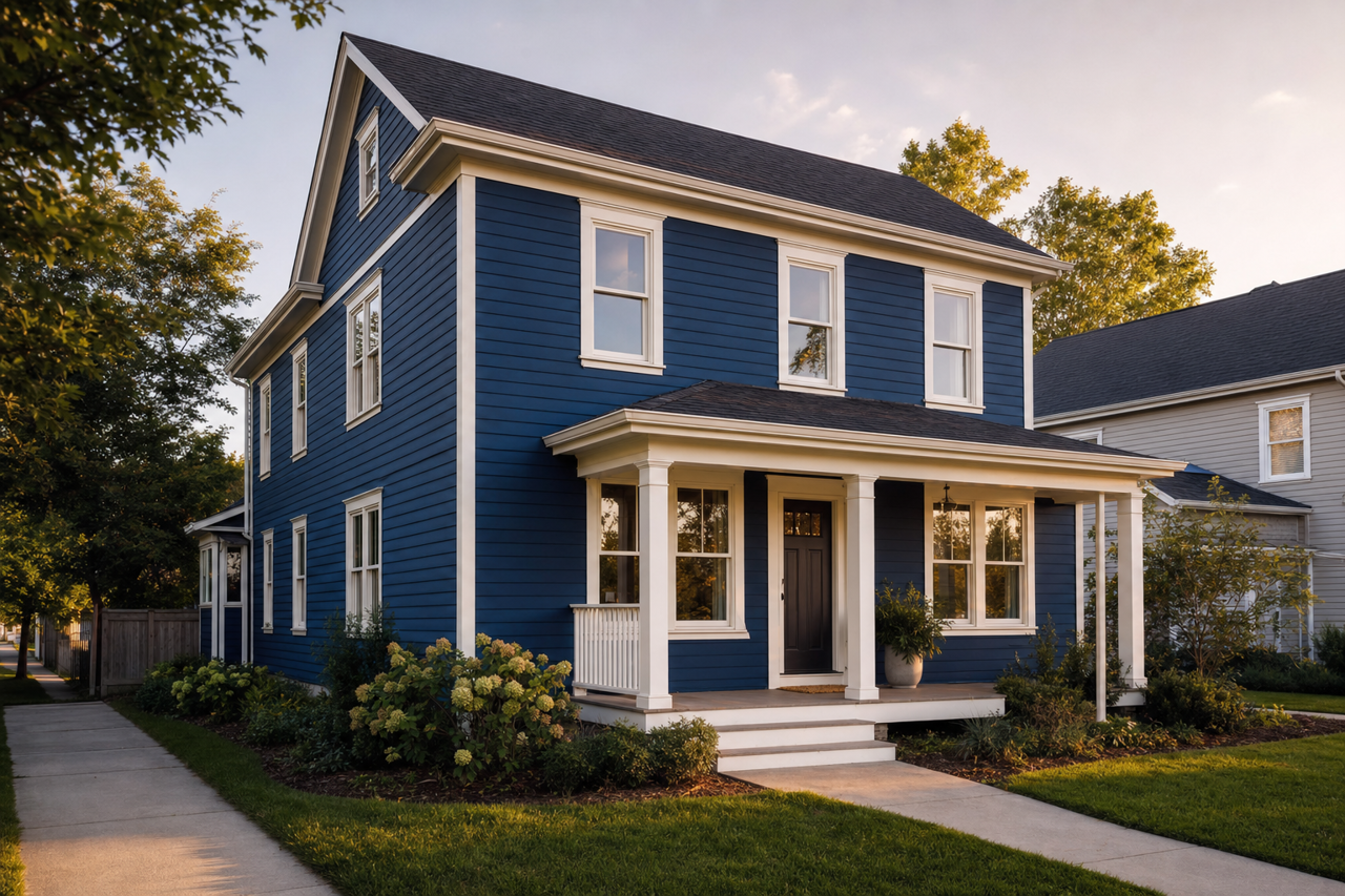 Downpour by Benjamin Moore on exterior