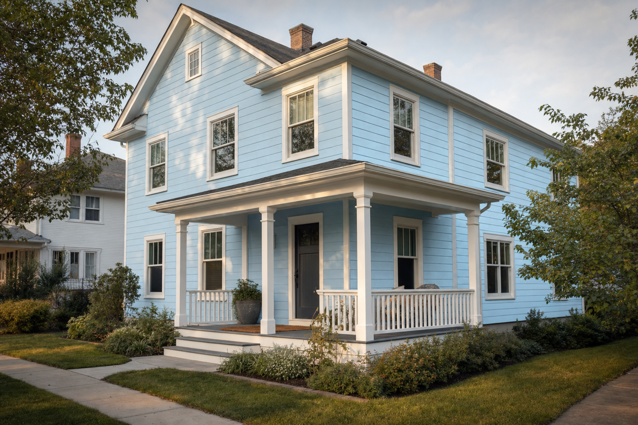 Sapphireberry by Benjamin Moore on exterior