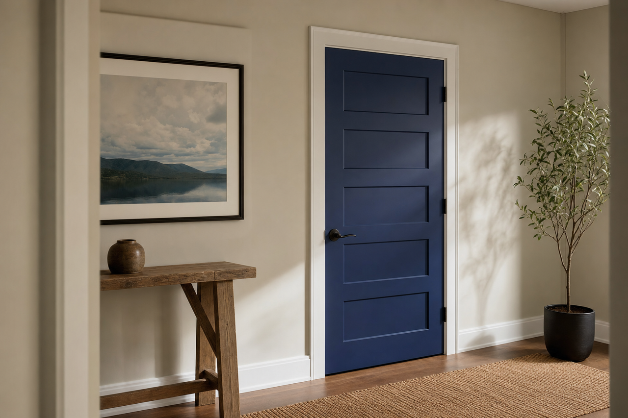 Bold by Benjamin Moore on interior-doors