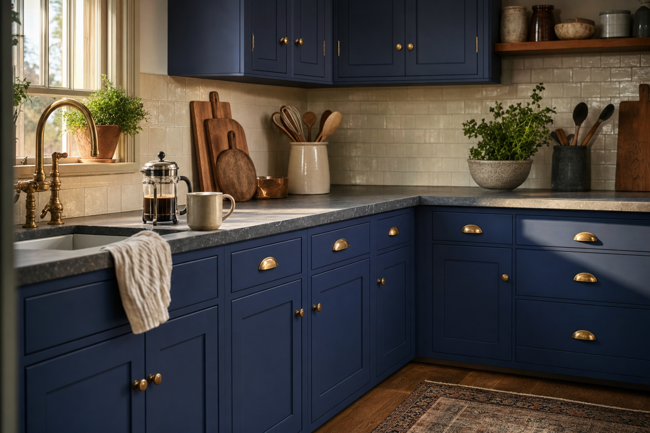 Admiral by Benjamin Moore on cabinets