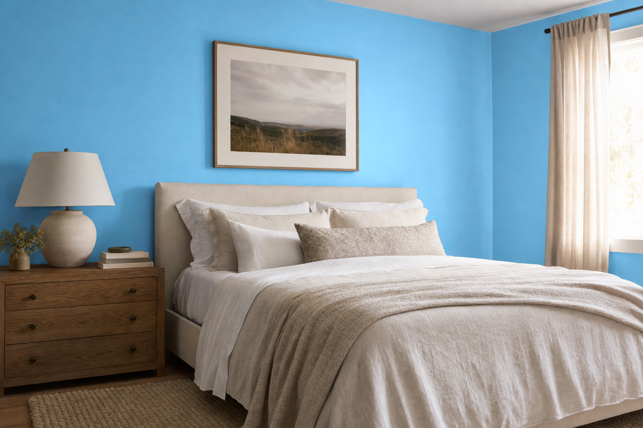 Blue by Benjamin Moore on interiors