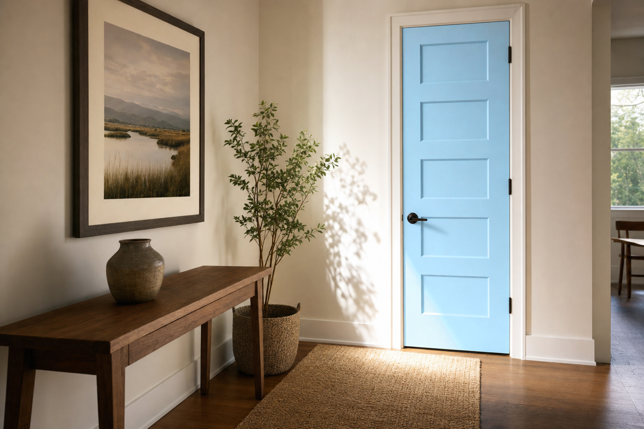 Caribbean by Benjamin Moore on interior-doors