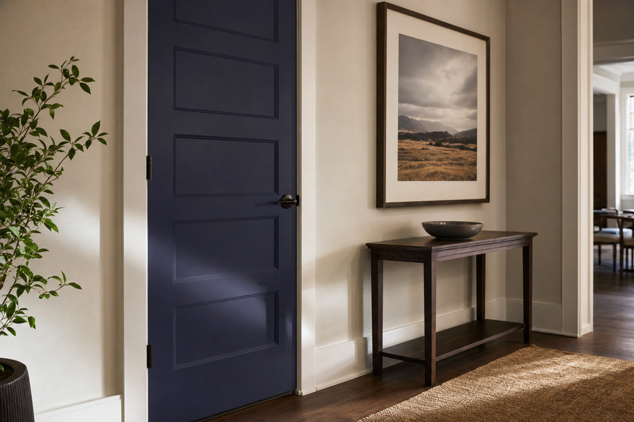 Midnight by Benjamin Moore on interior-doors