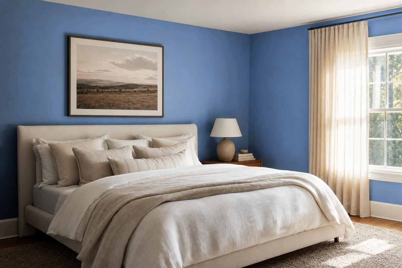 Blue by Benjamin Moore on interiors
