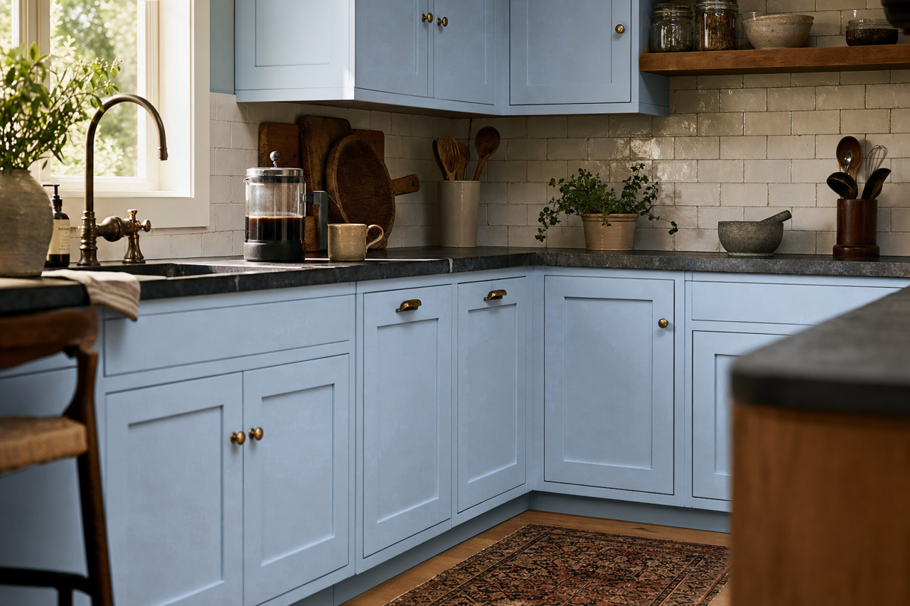 Windmill by Benjamin Moore on cabinets