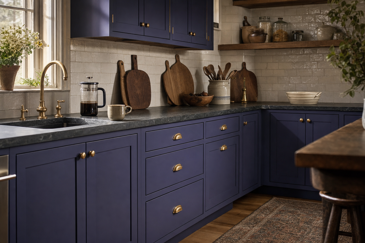 Grape by Benjamin Moore on cabinets