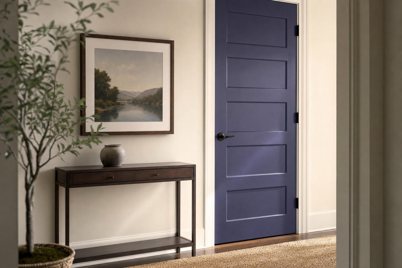 Grape by Benjamin Moore on interior-doors
