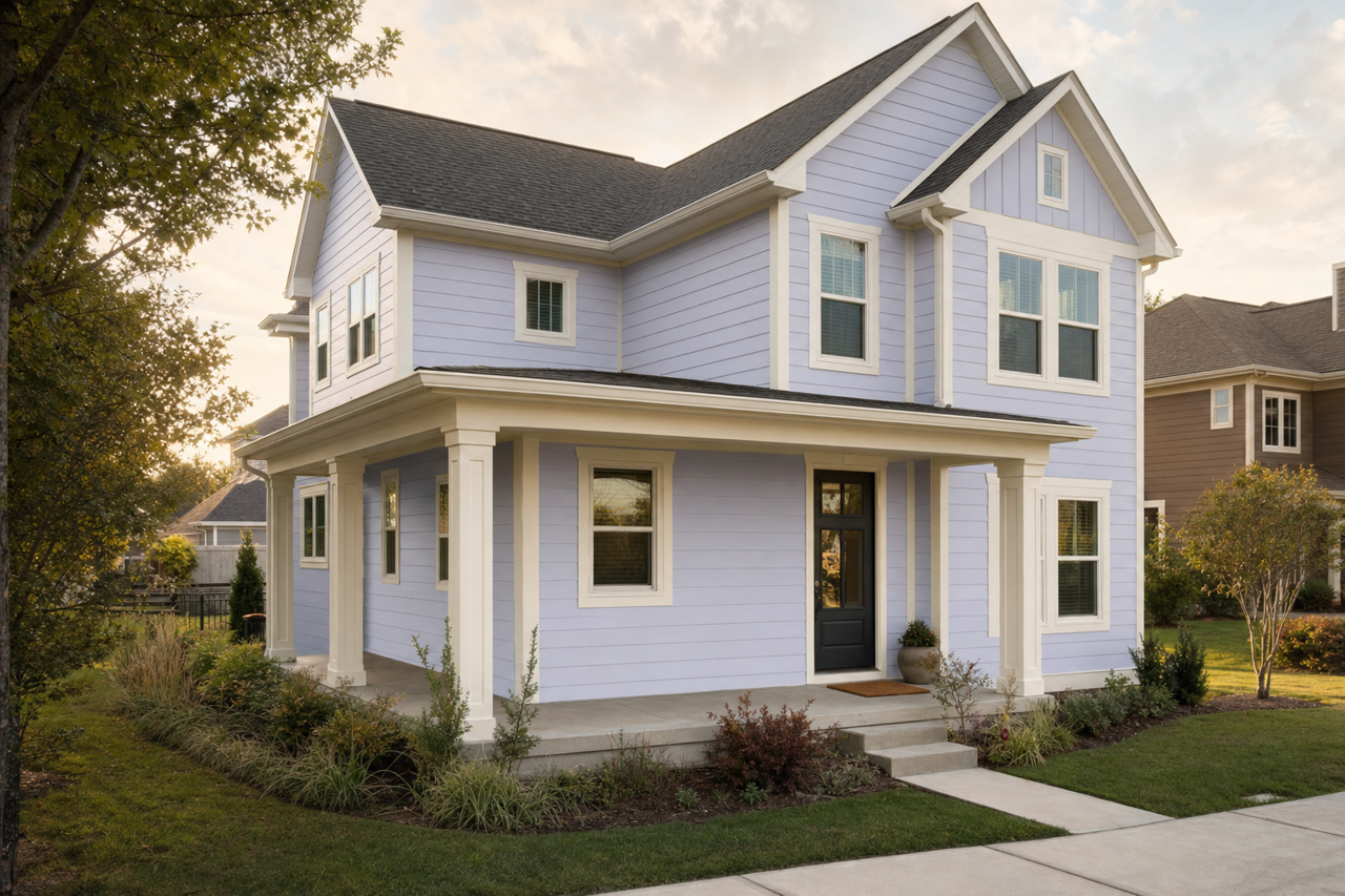 Purple by Benjamin Moore on exterior