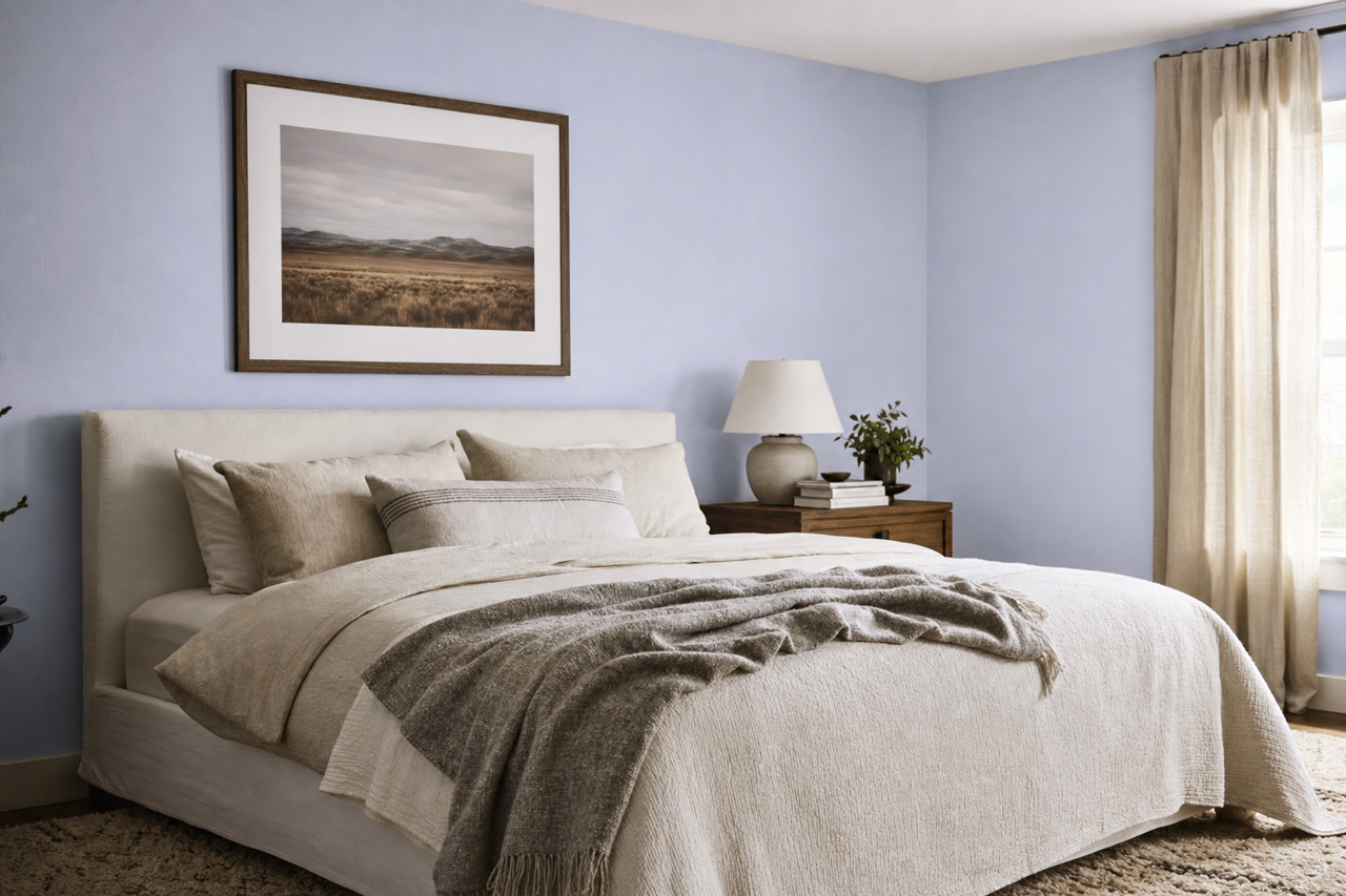 Purple by Benjamin Moore on interiors
