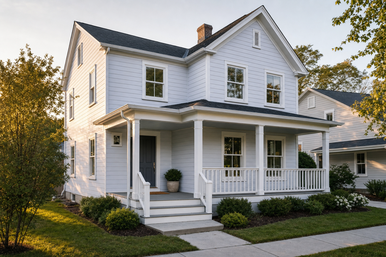 White by Benjamin Moore on exterior