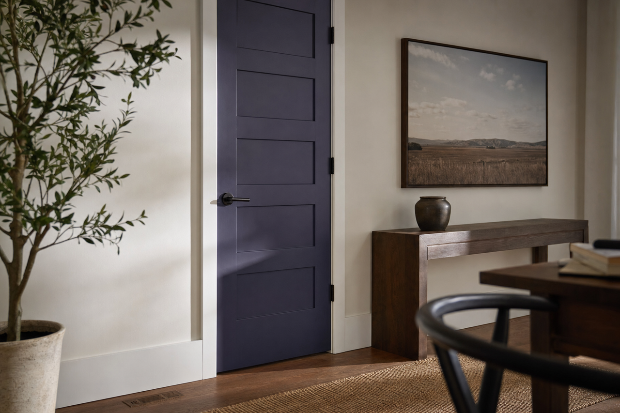 Blackberry by Benjamin Moore on interior-doors