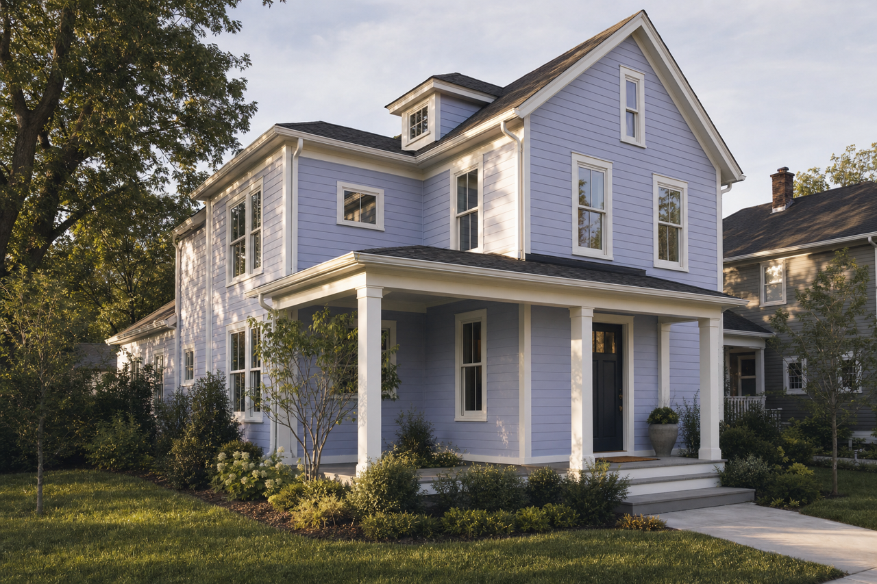 Blue by Benjamin Moore on exterior