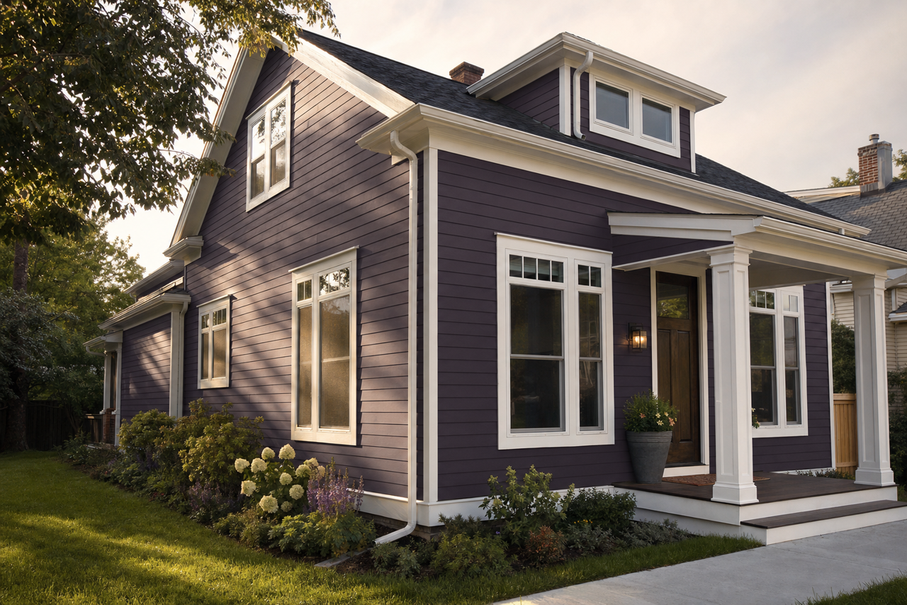 Plum by Benjamin Moore on exterior