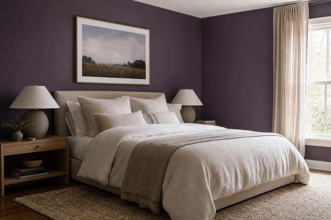 Plum by Benjamin Moore on interiors
