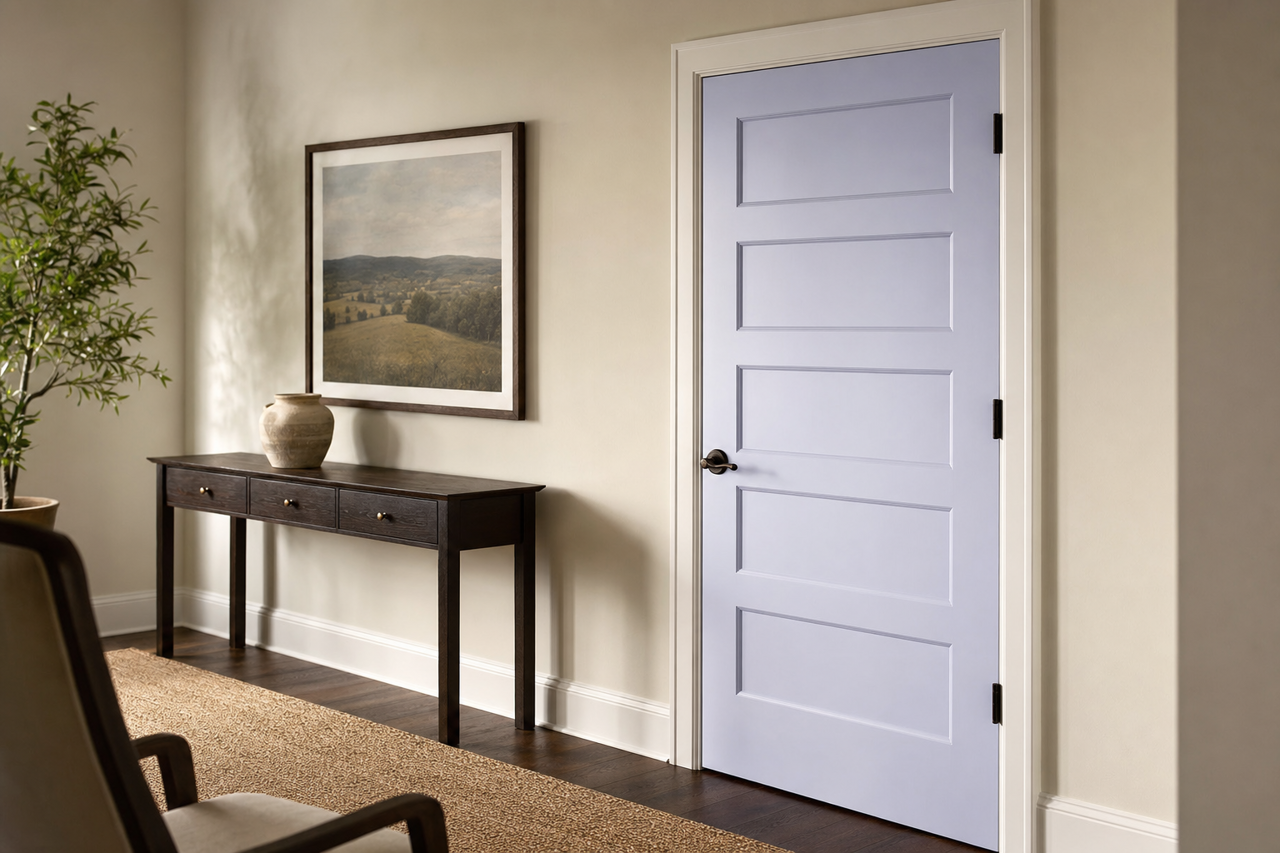 Lavender by Benjamin Moore on interior-doors