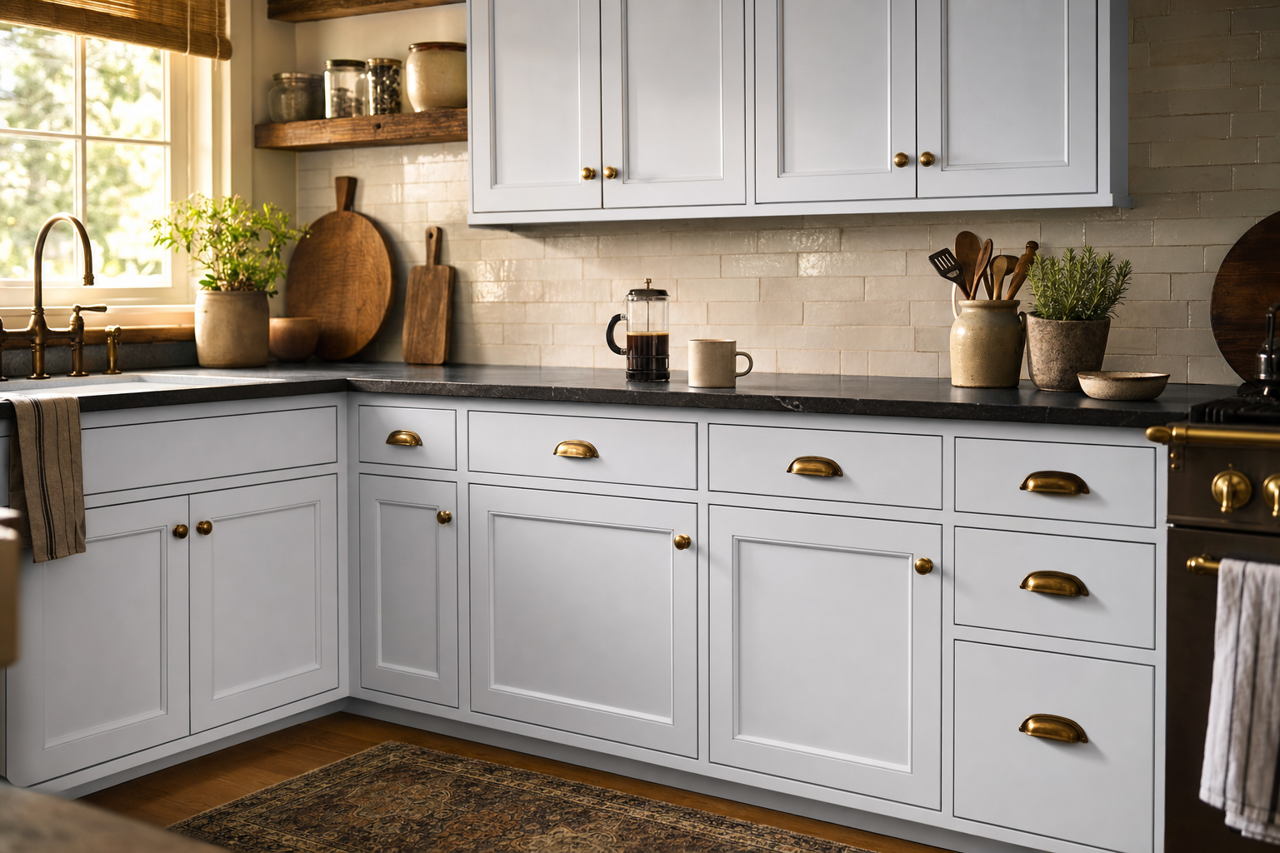 Whisper by Benjamin Moore on cabinets