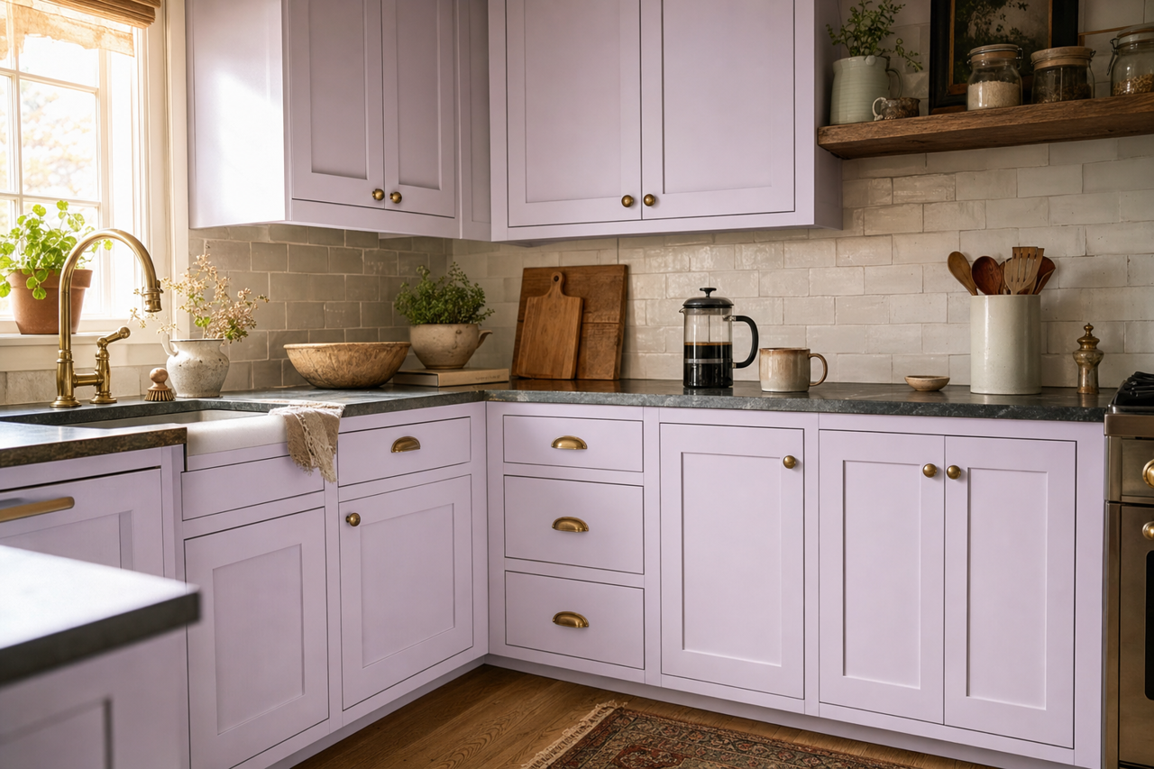 Lily by Benjamin Moore on cabinets