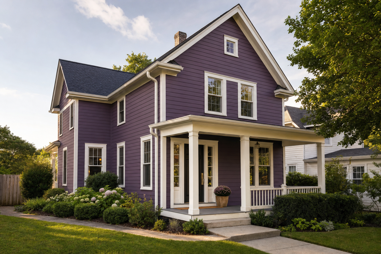 Purple by Benjamin Moore on exterior