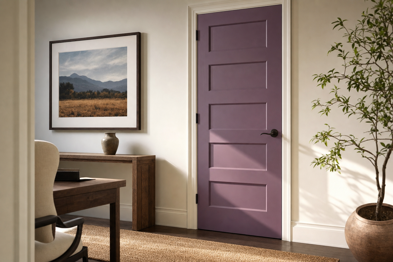 Purple by Benjamin Moore on interior-doors